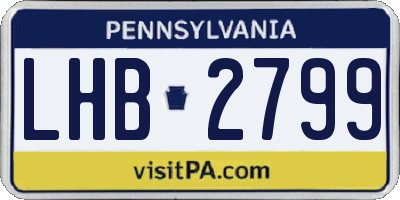 PA license plate LHB2799