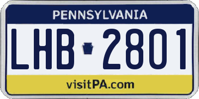 PA license plate LHB2801