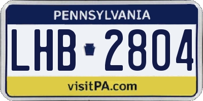 PA license plate LHB2804