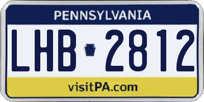 PA license plate LHB2812