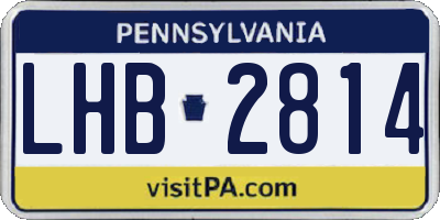 PA license plate LHB2814