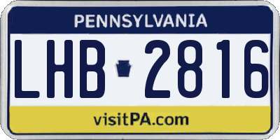 PA license plate LHB2816