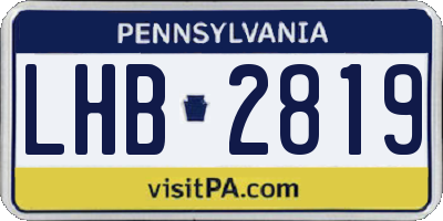 PA license plate LHB2819