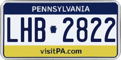 PA license plate LHB2822
