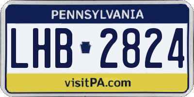 PA license plate LHB2824