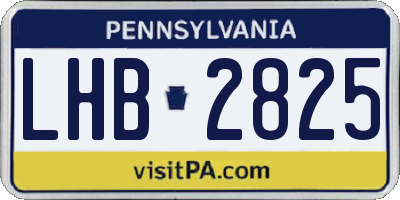 PA license plate LHB2825