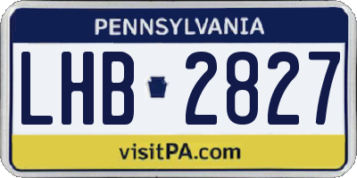 PA license plate LHB2827