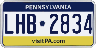 PA license plate LHB2834