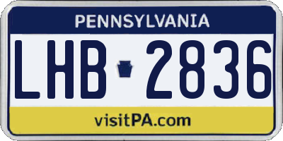 PA license plate LHB2836