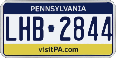 PA license plate LHB2844