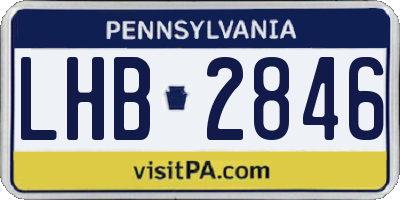 PA license plate LHB2846