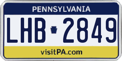 PA license plate LHB2849