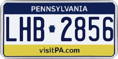 PA license plate LHB2856