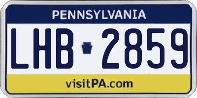 PA license plate LHB2859