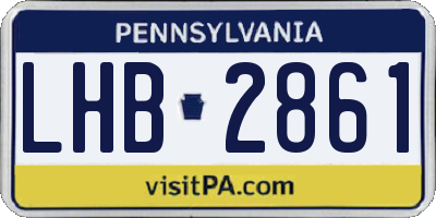 PA license plate LHB2861