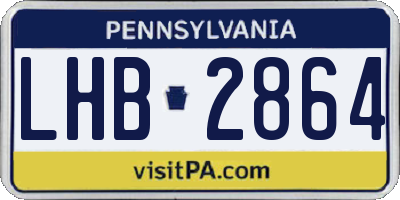PA license plate LHB2864