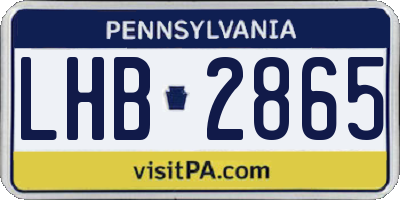 PA license plate LHB2865