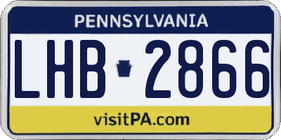 PA license plate LHB2866