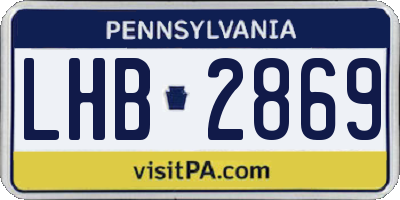 PA license plate LHB2869