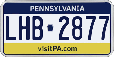 PA license plate LHB2877