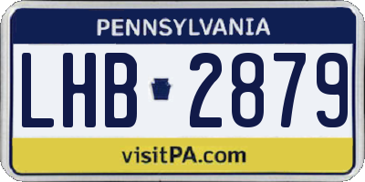 PA license plate LHB2879
