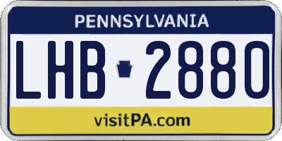 PA license plate LHB2880