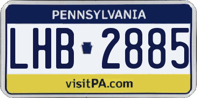 PA license plate LHB2885