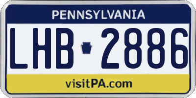 PA license plate LHB2886