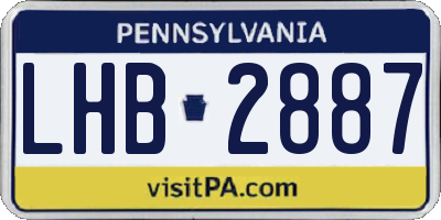 PA license plate LHB2887