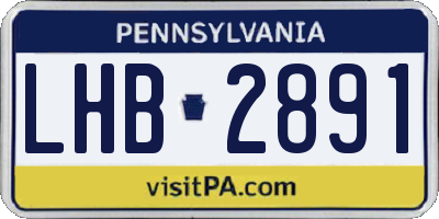 PA license plate LHB2891