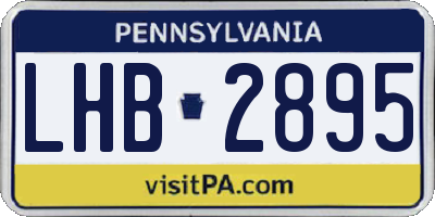 PA license plate LHB2895