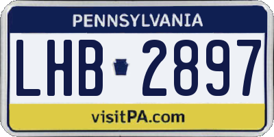 PA license plate LHB2897