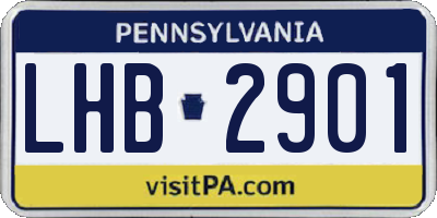 PA license plate LHB2901