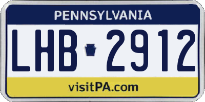 PA license plate LHB2912