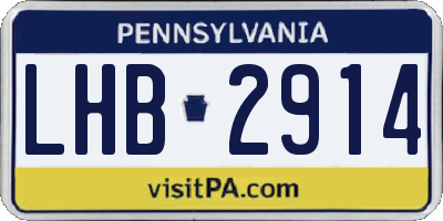PA license plate LHB2914