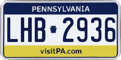 PA license plate LHB2936