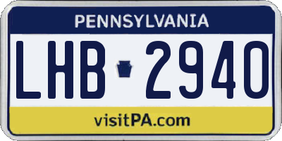 PA license plate LHB2940