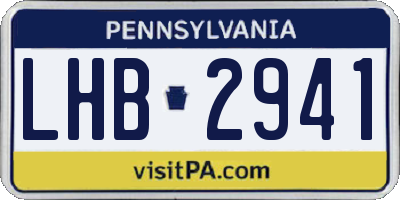 PA license plate LHB2941
