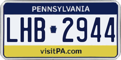 PA license plate LHB2944