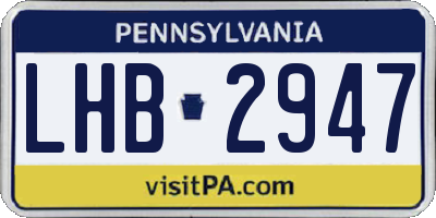 PA license plate LHB2947