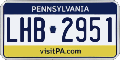 PA license plate LHB2951
