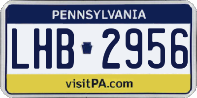 PA license plate LHB2956