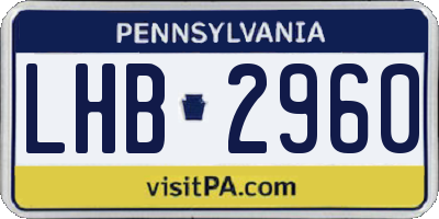PA license plate LHB2960