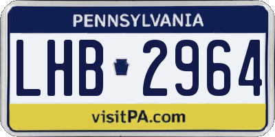 PA license plate LHB2964