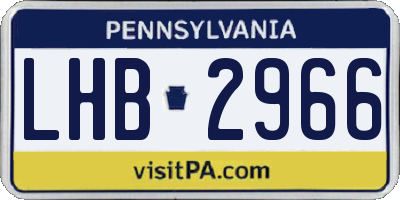 PA license plate LHB2966