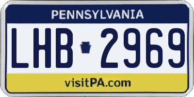 PA license plate LHB2969