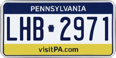 PA license plate LHB2971