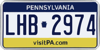 PA license plate LHB2974