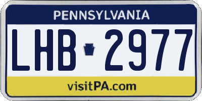 PA license plate LHB2977