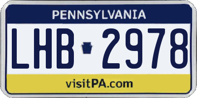 PA license plate LHB2978